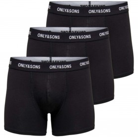 Boxer Only & Sons Fitz Solid Black Trunk 3Pack3854 Noos