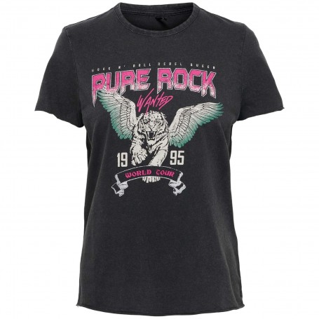 Camiseta Only Lucy Reg Ss Top Jrs Noos  Black Pure Rock