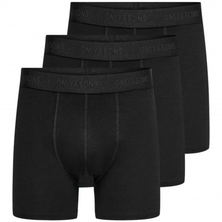 Boxer Only & Sons Fitz Solid Black Trunk 3Pack Noos BLANCO/NEGRO