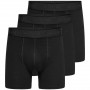 Boxer Only & Sons Fitz Solid Black Trunk 3Pack Noos BLANCO/NEGRO