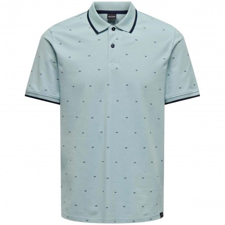 Polo Only & Sons Myron Life Reg Ss Ditsy Polo Cs Celeste