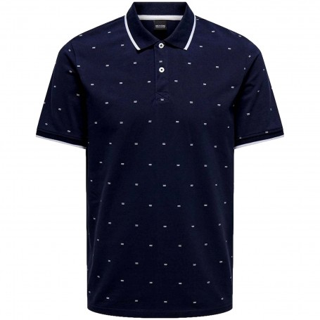Polo Only & Sons Myron Life Reg Ss Ditsy Polo Cs Azul Marino