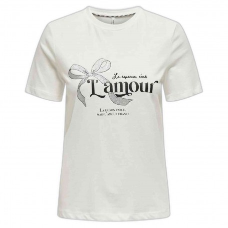 Camiseta Only Kita Life Reg Ss Bow Top Box Jrs