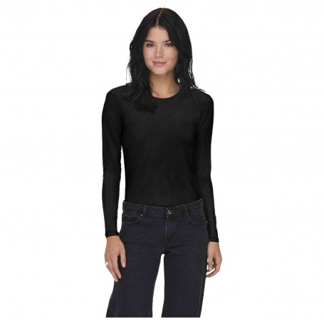 Camiseta Only Paris Ls O-Neck Mesh Top Jrs
