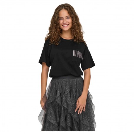 Camiseta Only Posh Life Ss Bling Pocket Top Boxjrs
