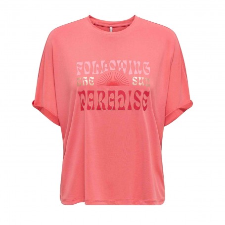 Camiseta Only Onlfree Life Ss Fold Up Top Box Pri Jrs