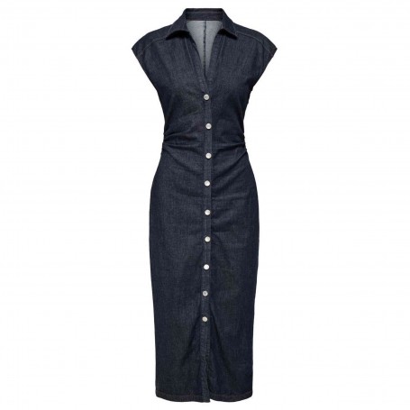 Vestido Only Onlbabe Capsleeve Midi Dress Dnm Rinse