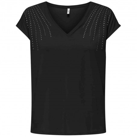 Camiseta Only Onlfree Life Ss Boxy Bling Tee Jrs