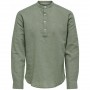 Camisa Only & Sons Caiden Ls Halfplackt Linen Shirt Noos
