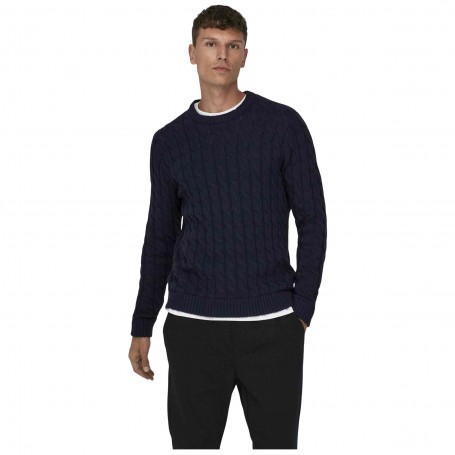 Jersei Only & Sons Onskicker Life Reg 3 Cable Crew Knit