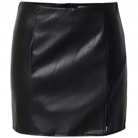 Falda Only Leni Faux Leather Slit Skirt Pnt Noos